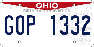 OH license plate GOP1332