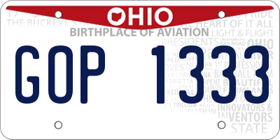 OH license plate GOP1333