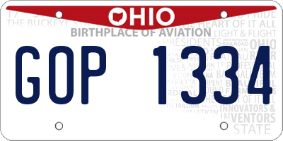 OH license plate GOP1334