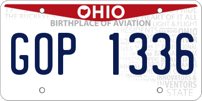 OH license plate GOP1336