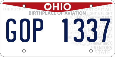 OH license plate GOP1337