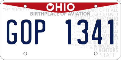OH license plate GOP1341