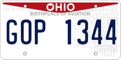 OH license plate GOP1344