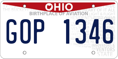 OH license plate GOP1346