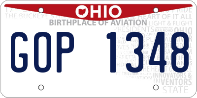 OH license plate GOP1348
