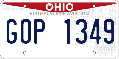 OH license plate GOP1349