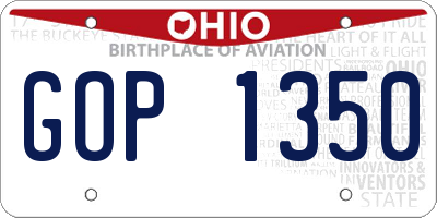 OH license plate GOP1350