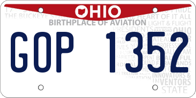 OH license plate GOP1352
