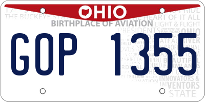 OH license plate GOP1355