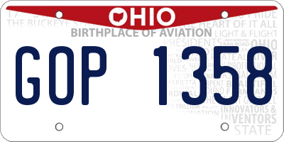 OH license plate GOP1358