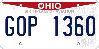 OH license plate GOP1360