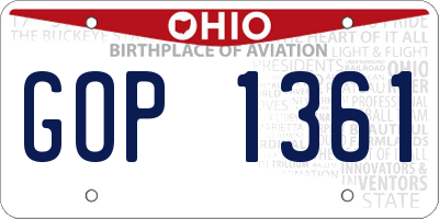 OH license plate GOP1361