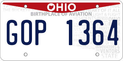 OH license plate GOP1364