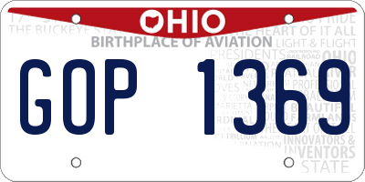 OH license plate GOP1369