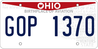 OH license plate GOP1370