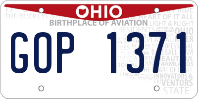 OH license plate GOP1371