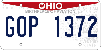 OH license plate GOP1372