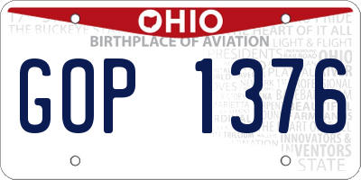 OH license plate GOP1376