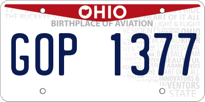 OH license plate GOP1377