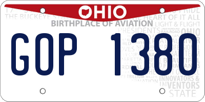 OH license plate GOP1380