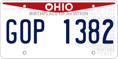 OH license plate GOP1382