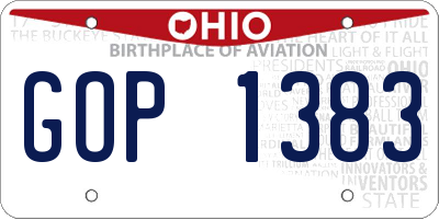 OH license plate GOP1383