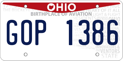 OH license plate GOP1386