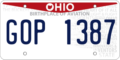 OH license plate GOP1387