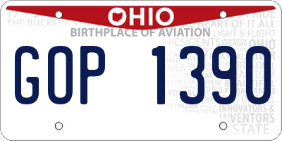 OH license plate GOP1390