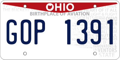 OH license plate GOP1391