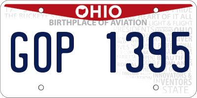 OH license plate GOP1395