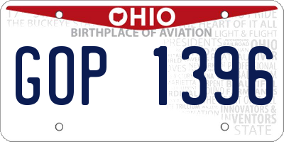 OH license plate GOP1396