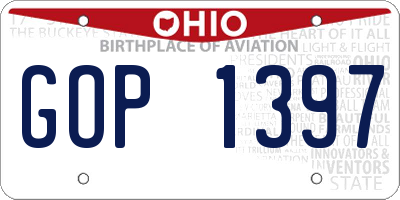 OH license plate GOP1397