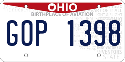 OH license plate GOP1398