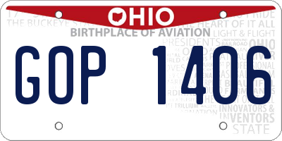 OH license plate GOP1406