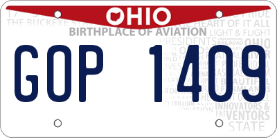 OH license plate GOP1409