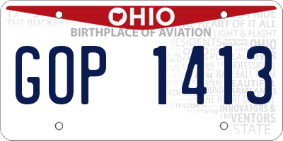 OH license plate GOP1413