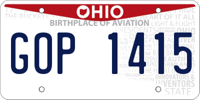 OH license plate GOP1415