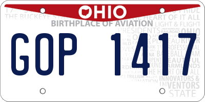 OH license plate GOP1417