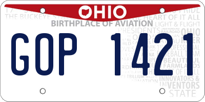 OH license plate GOP1421