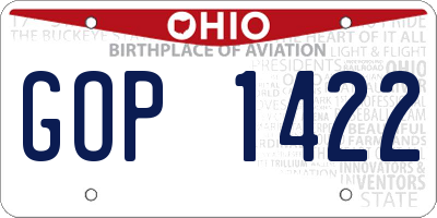 OH license plate GOP1422