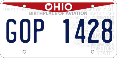OH license plate GOP1428