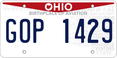 OH license plate GOP1429