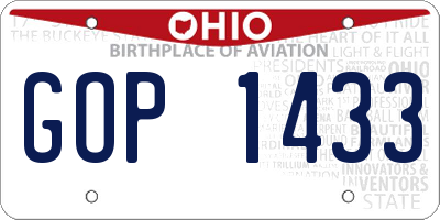 OH license plate GOP1433