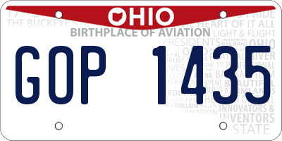 OH license plate GOP1435