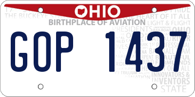 OH license plate GOP1437