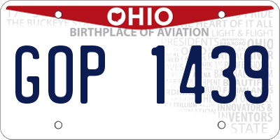 OH license plate GOP1439