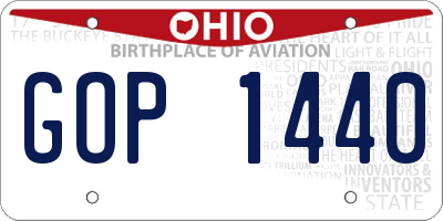 OH license plate GOP1440
