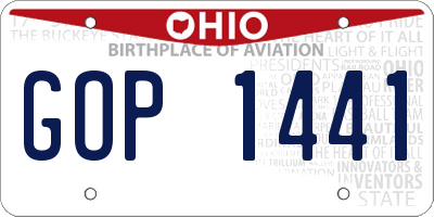 OH license plate GOP1441