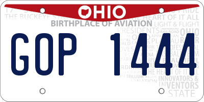 OH license plate GOP1444
